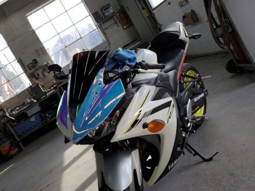 white motorcycle