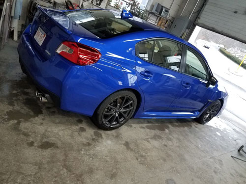 blue sedan