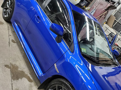 blue sedan